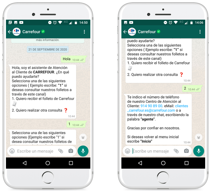 Ejemplos de uso de WhatsApp Business API_Carrefour_indigitall